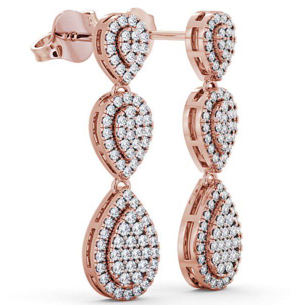 Drop Round Diamond 0.70ct Glamorous Earrings 9K Rose Gold ERG57_RG_THUMB1