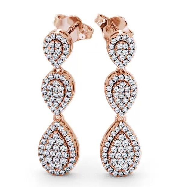 Drop Round Diamond 0.70ct Glamorous Earrings 18K Rose Gold ERG57_RG_THUMB1