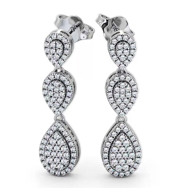 Drop Round Diamond 0.70ct Glamorous Earrings 9K White Gold ERG57_WG_THUMB2 