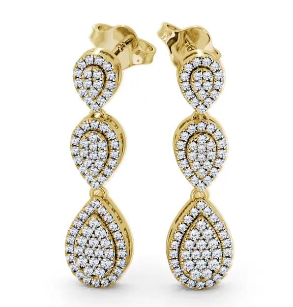 Drop Round Diamond 0.70ct Glamorous Earrings 9K Yellow Gold ERG57_YG_THUMB1