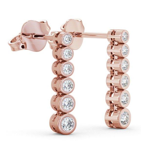 Journey Round Diamond Bezel Set Earrings 18K Rose Gold ERG59_RG_THUMB1 