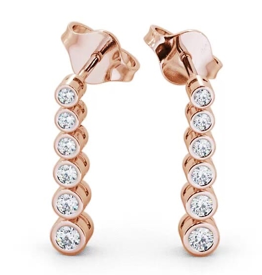 Journey Round Diamond Bezel Set Earrings 18K Rose Gold ERG59_RG_THUMB1