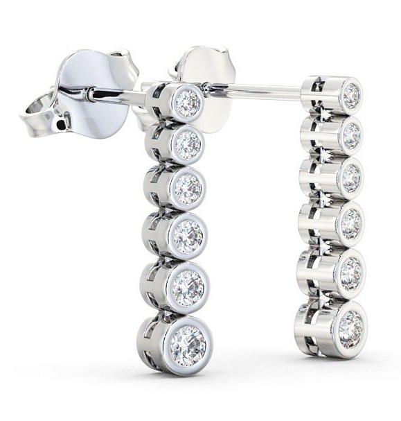 Journey Round Diamond Bezel Set Earrings 18K White Gold ERG59_WG_THUMB1 