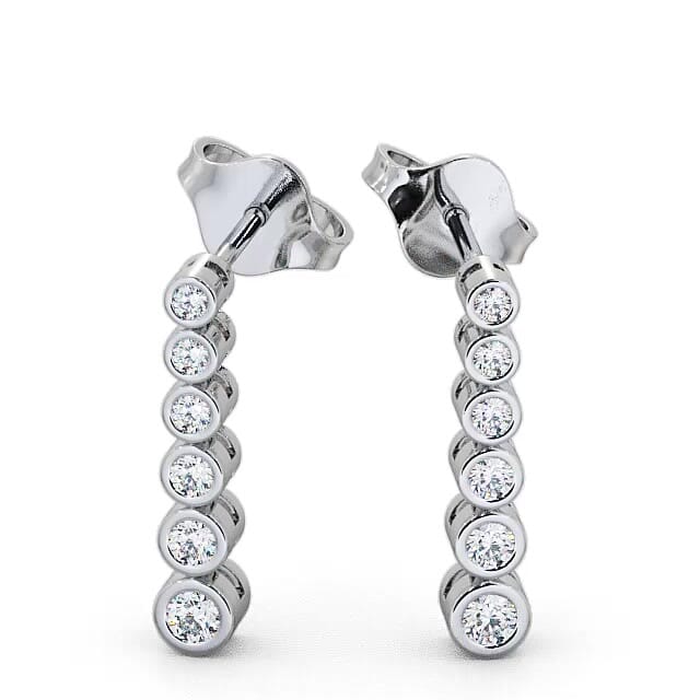 Journey Round Diamond Earrings 18K White Gold - Kandice ERG59_WG_EAR