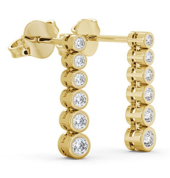 Journey Round Diamond Bezel Set Earrings 18K Yellow Gold ERG59_YG_THUMB1 
