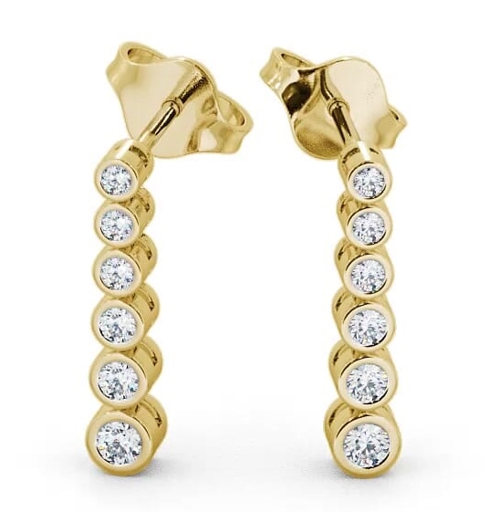 Journey Round Diamond Bezel Set Earrings 18K Yellow Gold ERG59_YG_THUMB1