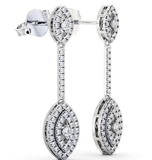 Drop Round Diamond 0.50ct Cluster Style Earrings 18K White Gold ERG60_WG_THUMB1 