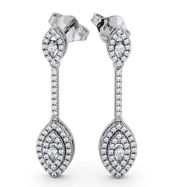 Drop Round Diamond 0.50ct Cluster Style Earrings 18K White Gold ERG60_WG_THUMB2 