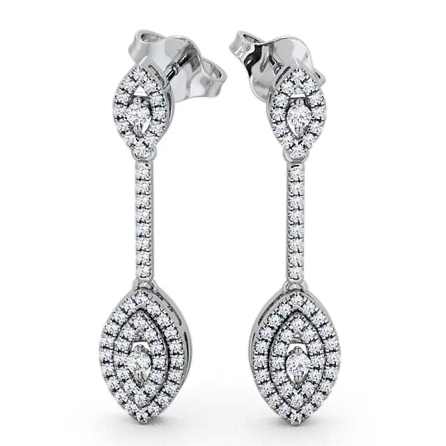 Drop Round Diamond 0.50ct Earrings 18K White Gold - Hania ERG60_WG_EAR
