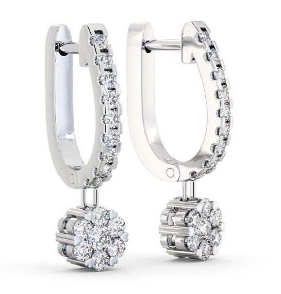 Drop Round Diamond Huggie Style Earrings 18K White Gold ERG63_WG_THUMB1 