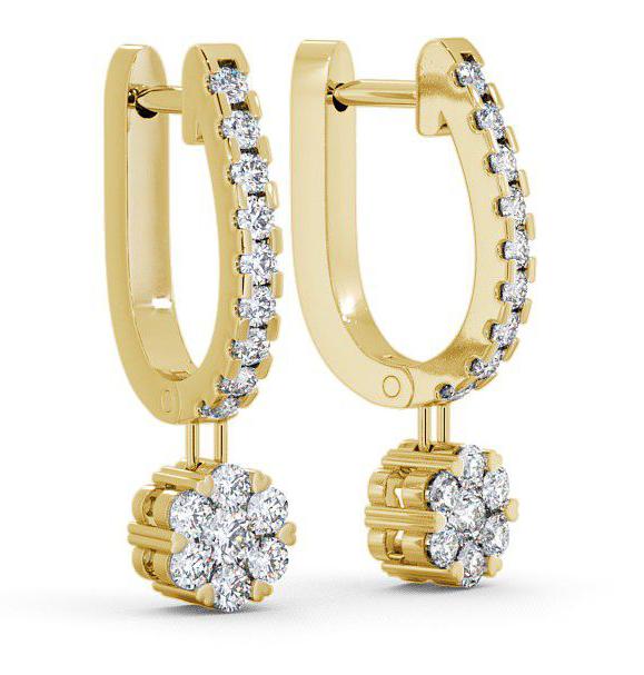 Drop Round Diamond Huggie Style Earrings 9K Yellow Gold ERG63_YG_THUMB1 