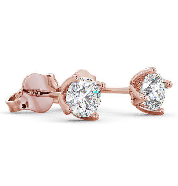 Round Diamond Four Claw Stud Earrings 18K Rose Gold ERG66_RG_THUMB1 