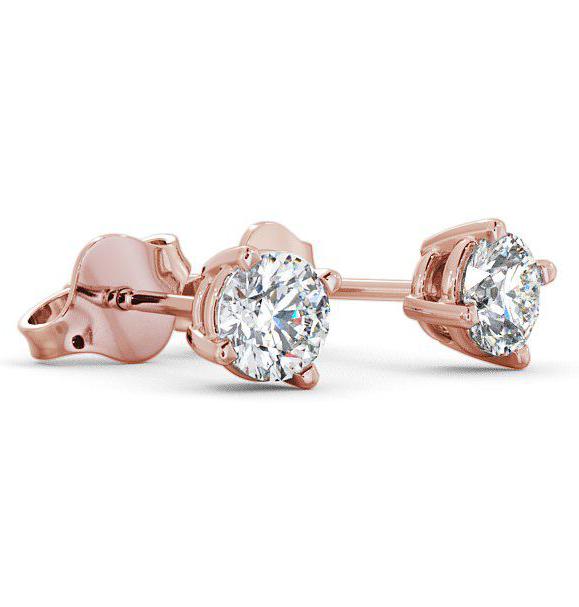 Round Diamond Four Claw Stud Earrings 18K Rose Gold ERG67_RG_THUMB1 