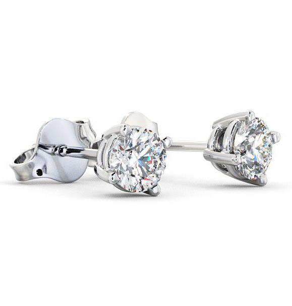 Round Diamond Four Claw Stud Earrings 9K White Gold ERG67_WG_THUMB1 