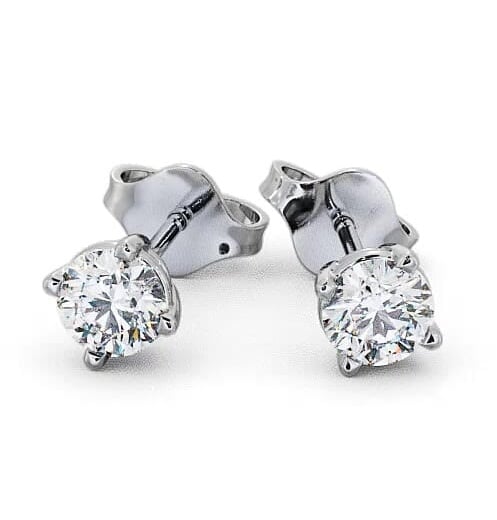 Round Diamond Four Claw Stud Earrings 9K White Gold ERG67_WG_THUMB2 