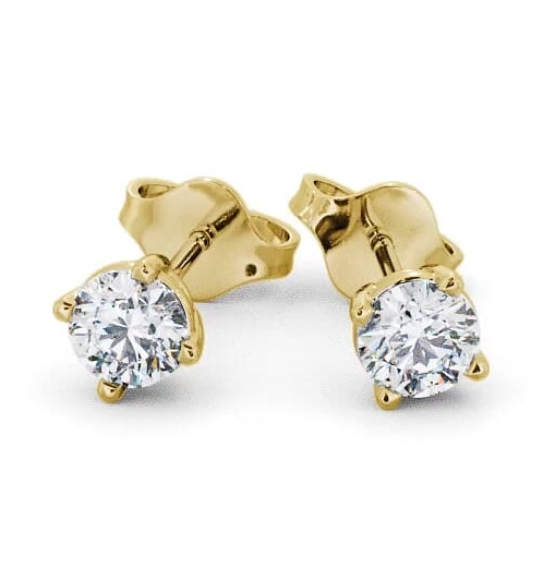 Round Diamond Four Claw Stud Earrings 9K Yellow Gold ERG67_YG_THUMB2 