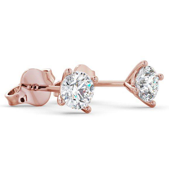 Round Diamond Four Claw Stud Earrings 18K Rose Gold ERG69_RG_THUMB1 