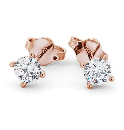 Round Diamond Four Claw Stud Earrings 9K Rose Gold ERG69_RG_THUMB2 