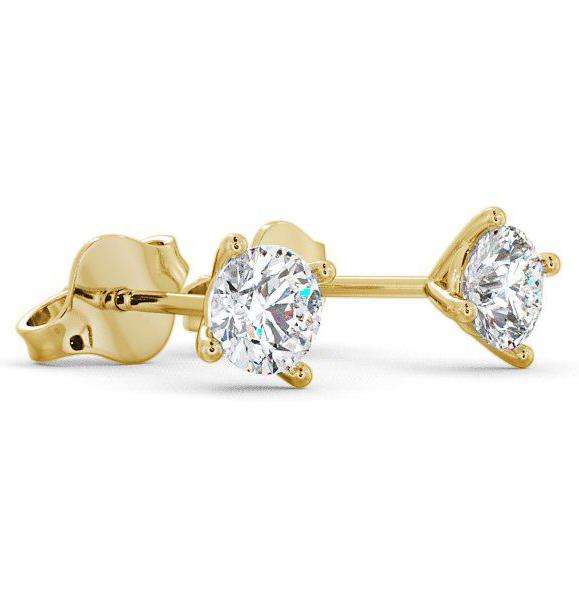 Round Diamond Four Claw Stud Earrings 18K Yellow Gold ERG69_YG_THUMB1 