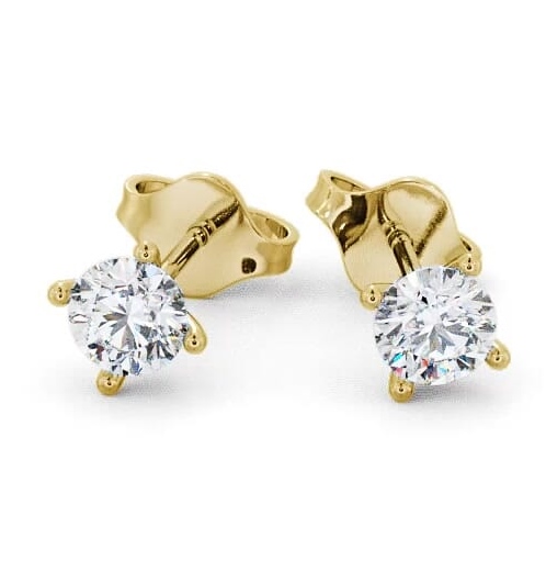 Round Diamond Four Claw Stud Earrings 18K Yellow Gold ERG69_YG_THUMB2 
