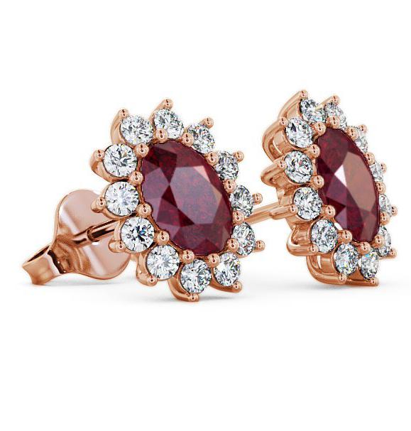 Cluster Ruby and Diamond 1.60ct Earrings 18K Rose Gold ERG6GEM_RG_RU_THUMB1 