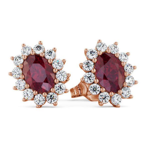 Cluster Ruby and Diamond 1.60ct Earrings 18K Rose Gold ERG6GEM_RG_RU_THUMB2 