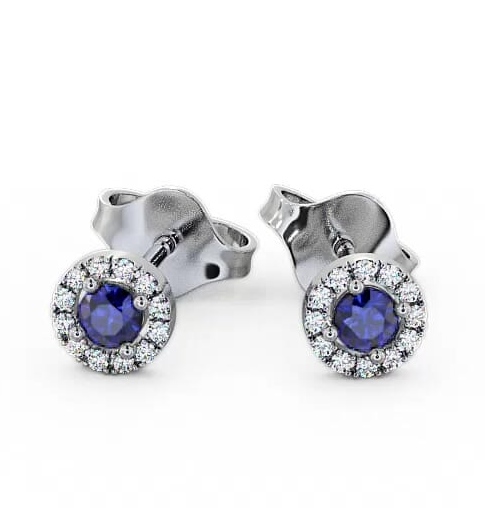 Cluster Blue Sapphire and Diamond 1.60ct Earrings 9K White Gold ERG6GEM_WG_BS_THUMB2 