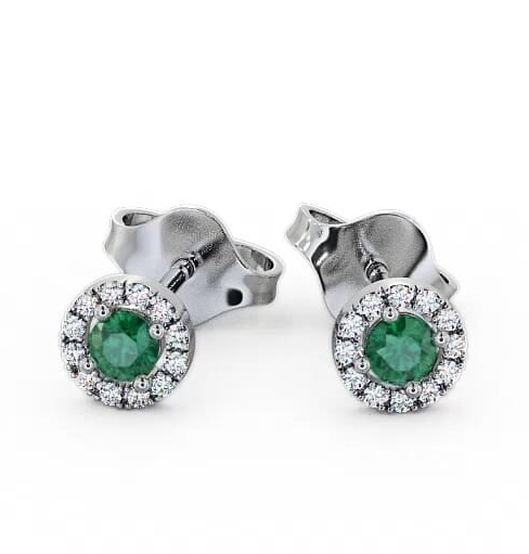 Cluster Emerald and Diamond 1.44ct Earrings 18K White Gold ERG6GEM_WG_EM_THUMB2 