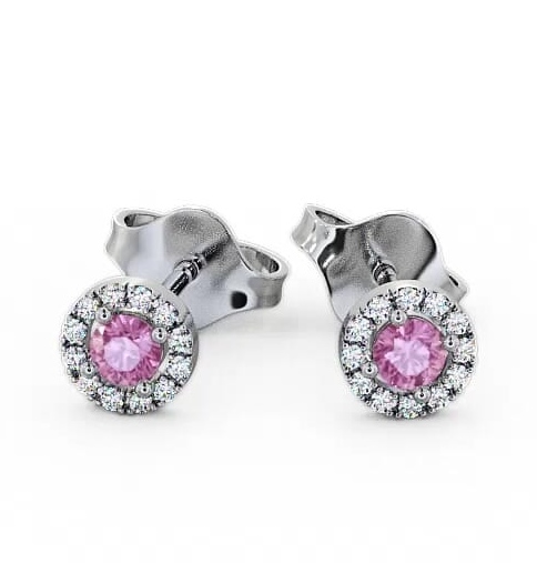 Cluster Pink Sapphire and Diamond 1.60ct Earrings 9K White Gold ERG6GEM_WG_PS_THUMB2 
