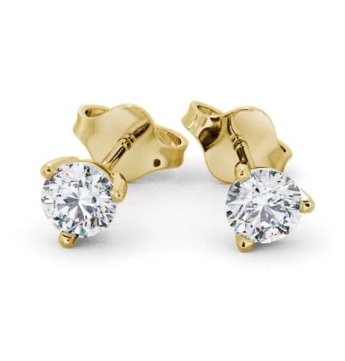 Round Diamond Three Claw Stud Earrings 9K Yellow Gold ERG71_YG_THUMB2 