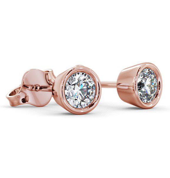 Round Diamond Bezel Stud Earrings 18K Rose Gold ERG74_RG_THUMB1 