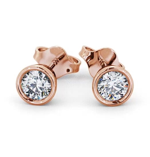 Round Diamond Bezel Stud Earrings 18K Rose Gold ERG74_RG_THUMB2 
