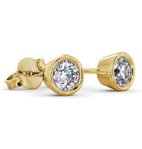 Round Diamond Bezel Stud Earrings 9K Yellow Gold ERG74_YG_THUMB1 