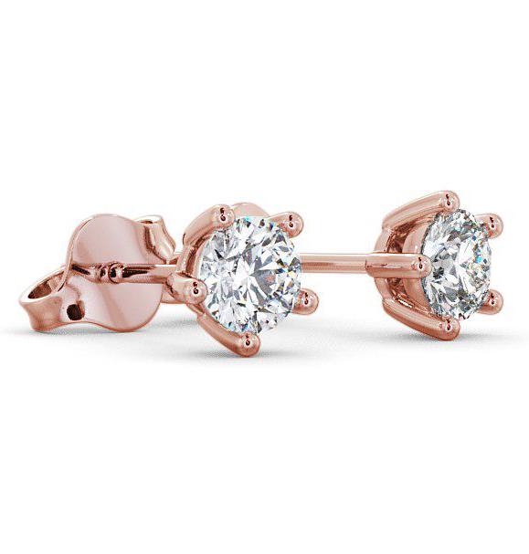 Round Diamond Five Claw Stud Earrings 18K Rose Gold ERG75_RG_THUMB1 