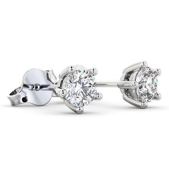 Round Diamond Five Claw Stud Earrings 18K White Gold ERG75_WG_THUMB1 