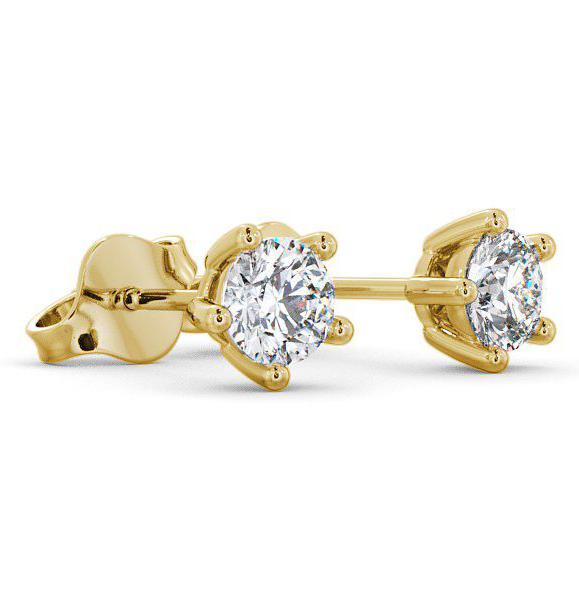 Round Diamond Five Claw Stud Earrings 9K Yellow Gold ERG75_YG_THUMB1 