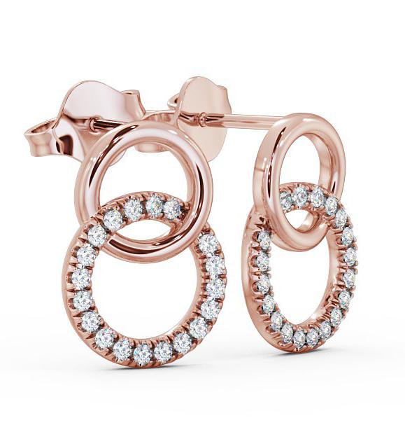 Double Circle Round Diamond Earrings 18K Rose Gold ERG77_RG_THUMB1 