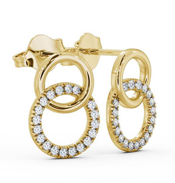Double Circle Round Diamond Earrings 9K Yellow Gold ERG77_YG_THUMB1 