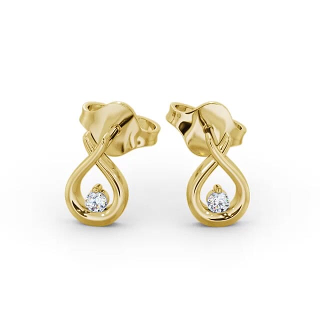 Drop Round Diamond Earrings 18K Yellow Gold - Lynette ERG78_YG_EAR