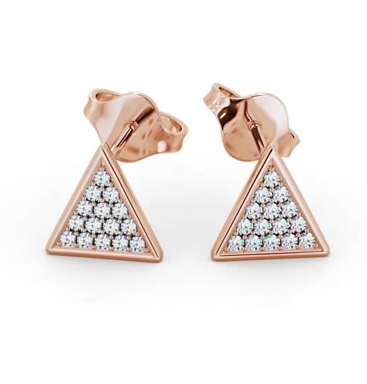 Triangle Style Round Diamond Cluster Earrings 18K Rose Gold ERG82_RG_THUMB1