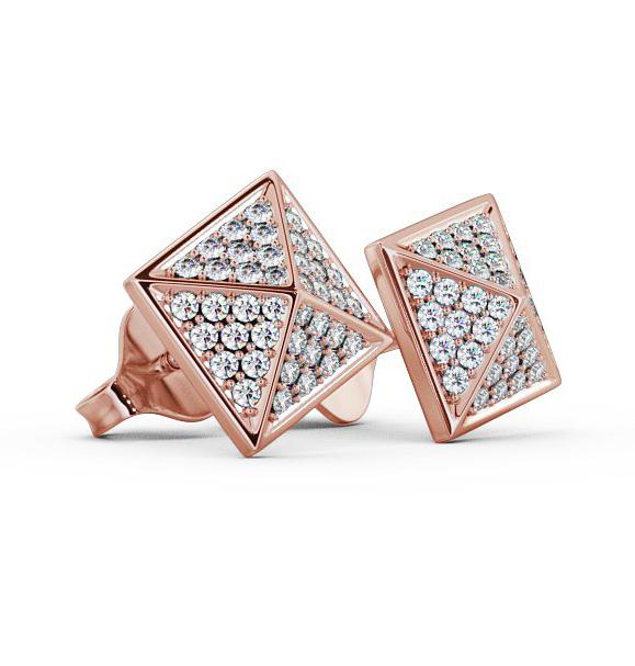 Pyramid Style Round Diamond Cluster Earrings 9K Rose Gold ERG83_RG_THUMB1 