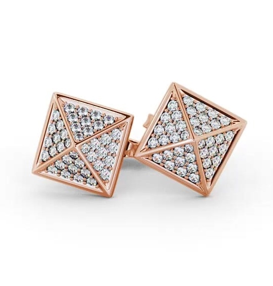 Pyramid Style Round Diamond Cluster Earrings 18K Rose Gold ERG83_RG_THUMB1