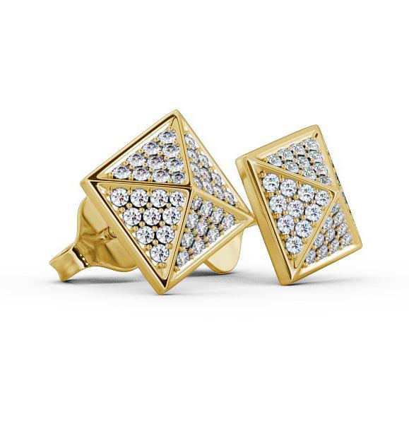 Pyramid Style Round Diamond Cluster Earrings 18K Yellow Gold ERG83_YG_THUMB1 