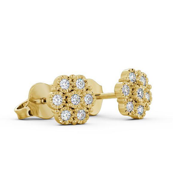 Cluster Round Diamond Illusion Setting Style Earrings 18K Yellow Gold ERG85_YG_THUMB1 