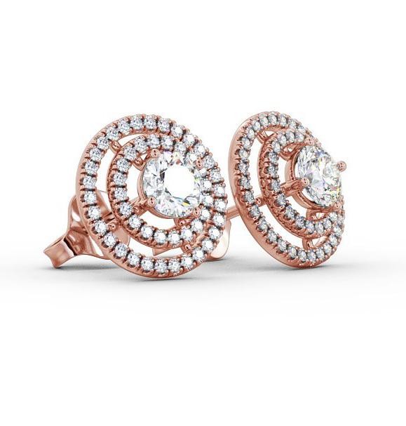 Double Halo Style Round Diamond Earrings 18K Rose Gold ERG87_RG_THUMB1 