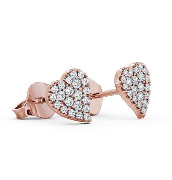 Heart Style Round Diamond Cluster Earrings 18K Rose Gold ERG88_RG_THUMB1 