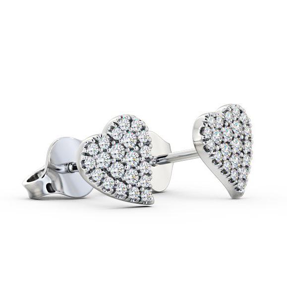 Heart Style Round Diamond Cluster Earrings 18K White Gold ERG88_WG_THUMB1 