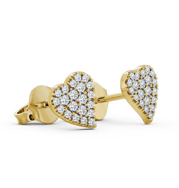 Heart Style Round Diamond Cluster Earrings 18K Yellow Gold ERG88_YG_THUMB1 