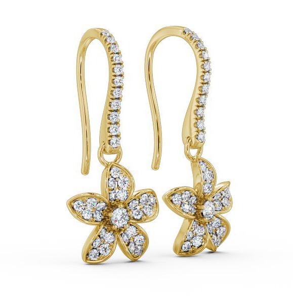 Floral Style Round Diamond Drop Earrings 9K Yellow Gold ERG89_YG_THUMB1 