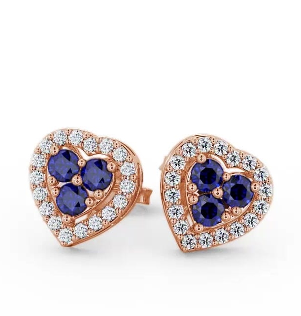 Halo Blue Sapphire and Diamond 1.26ct Earrings 18K Rose Gold ERG8GEM_RG_BS_THUMB1